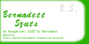 bernadett szuts business card